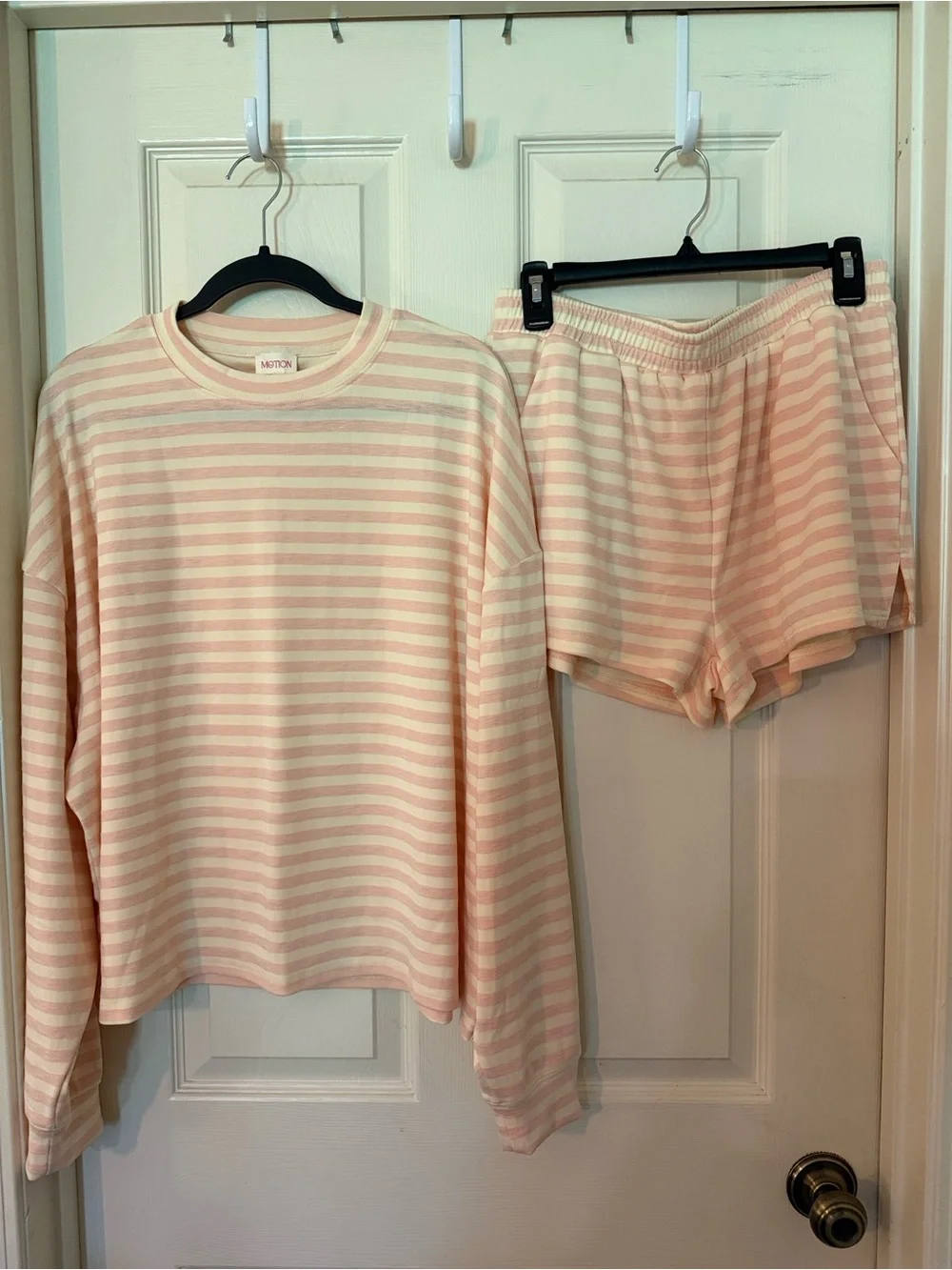 Motion Striped Pink & Cream Striped Lounge Set